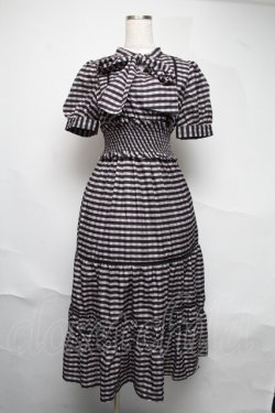 画像1: evelyn / チェックワンピース  ベージュｘ黒 S-25-06-22-044-LO-OP-AS-ZS