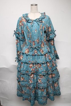 画像1: PINK HOUSE / ブルーミングドット柄襟付きワンピース  青 S-25-06-23-049-LO-OP-SA-ZS