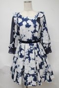 LIZ LISA / ローズ柄ワンピース 0 紺 S-25-06-23-054-LO-OP-SZ-ZS