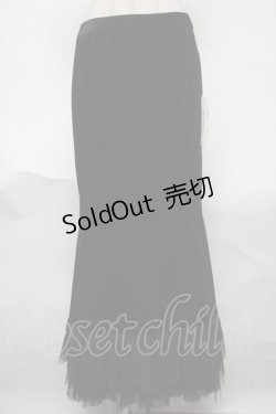 画像1: alice auaa / シフォンフリル別珍マーメイドSK  黒 S-25-06-23-058-AA-SK-HR-ZS