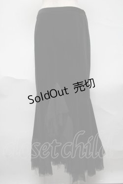 画像2: alice auaa / シフォンフリル別珍マーメイドSK  黒 S-25-06-23-058-AA-SK-HR-ZS