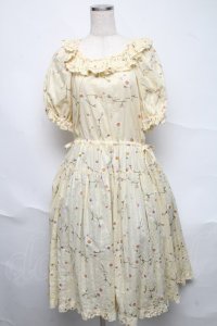 PINK HOUSE / ひなぎくプリントミディワンピース  イエロー S-25-06-23-016-LO-OP-SA-ZS