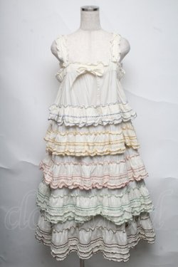 画像1: PINK HOUSE / カラフルステッチキャミソールワンピース  アイボリー S-25-06-23-020-LO-OP-SA-ZS