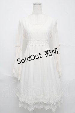 画像1: PINK HOUSE / ハイウエスト切替レースワンピース  オフ S-25-06-23-021-LO-OP-AS-ZS