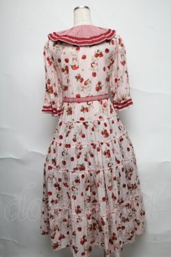 画像2: alcali / サイベリアンストロベリーワンピース  ピンクＸ赤Ｘ白 S-25-06-23-031-LO-OP-SA-ZS