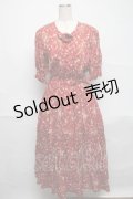 PINK HOUSE / ローズブーケ総柄ワンピース  レッド S-25-06-23-038-LO-OP-SA-ZS
