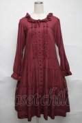 PINK HOUSE / ローンフリルティアードワンピース  ボルドー S-25-06-23-039-LO-OP-SA-ZS