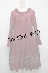 PINK HOUSE / ローンフリルティアードワンピース  ボルドー S-25-06-23-039-LO-OP-SA-ZS