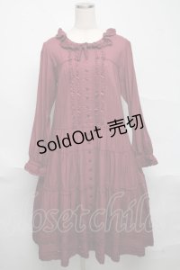 PINK HOUSE / ローンフリルティアードワンピース  ボルドー S-25-06-23-039-LO-OP-SA-ZS