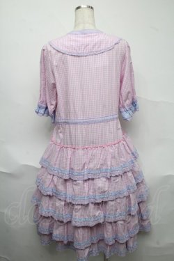 画像2: alcali / コットンギンガム前開きワンピース  ラベンダーチェック S-25-06-23-040-LO-OP-SA-ZS