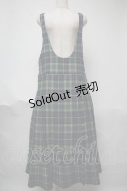 画像1: WONDERFUL WORLD / タータンチェック裾プリーツジャンパースカート  グリーンチェック S-25-06-23-044-LO-OP-SA-ZS