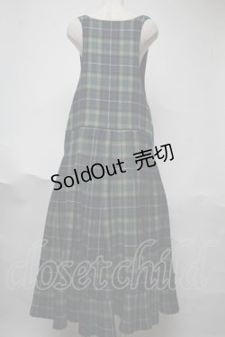 画像2: WONDERFUL WORLD / タータンチェック裾プリーツジャンパースカート  グリーンチェック S-25-06-23-044-LO-OP-SA-ZS