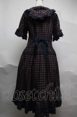 画像2: PINK HOUSE / フード付きタータンチェックワンピース  ブルーチェック S-25-06-23-046-LO-OP-SA-ZT471 (2)