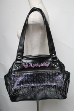 画像1: ALGONQUINS / ロゴ刺繍ボストンバッグ  黒 S-25-06-24-003-AL-BG-AS-ZS