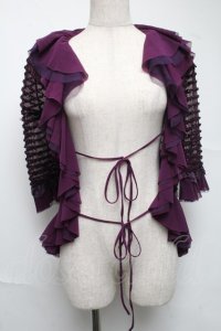 Ozz oneste / メッシュフリルボレロ  パープル S-25-06-25-043-OO-TO-SZ-ZS