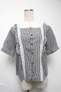Fi.n.t / チェックブラウス  黒ｘ白 S-25-06-25-046-CA-BL-AS-ZS