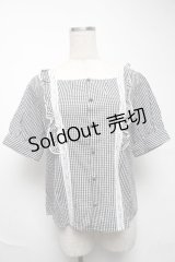 Fi.n.t / チェックブラウス  黒ｘ白 S-25-06-25-046-CA-BL-AS-ZS