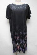 abilletage / Tシャツワンピース（バタフライ）  黒 S-25-06-25-047-GO-OP-HR-ZS