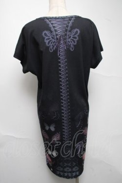 画像2: abilletage / Tシャツワンピース（バタフライ）  黒 S-25-06-25-047-GO-OP-HR-ZS