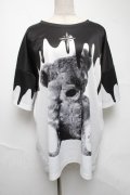 TRAVAS TOKYO / Oozy bear BIG Tee  黒ｘ白 S-25-06-25-052-PU-TS-HR-ZS