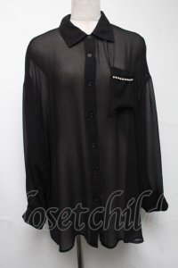 Ank Rouge / シアーパールシャツ  黒 S-25-06-25-053-CA-BL-AS-ZS