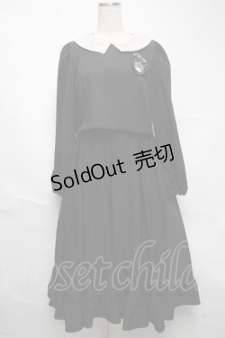 画像1: m petit by misako / サンリオキャラクターズコラボ クロミワッペン付きワンピース  黒 S-25-06-25-057-LO-OP-AS-ZS