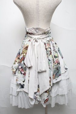 画像2: Ozz oneste / 和柄プリーツスカート  白ｘグリーン S-25-06-25-058-OO-SK-AS-ZS