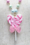 Angelic Pretty / POP Heartロリポップネックレス  ピンク S-25-06-25-016-AP-AC-HR-ZS