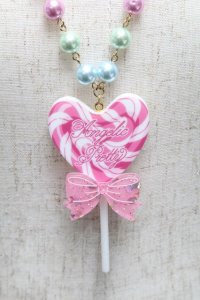 Angelic Pretty / POP Heartロリポップネックレス  ピンク S-25-06-25-016-AP-AC-HR-ZS