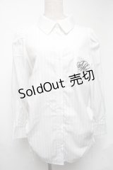 An MILLE / クシュットリボンシャツ  白 S-25-06-25-019-EL-TS-AS-ZS