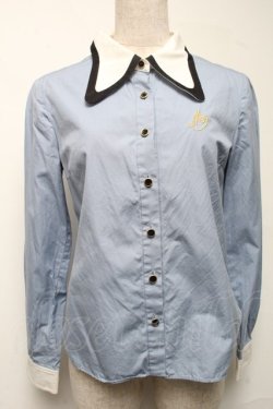 画像1: MILK / M刺繍ブラウス  サックス S-25-06-25-030-ML-BL-AS-ZT018