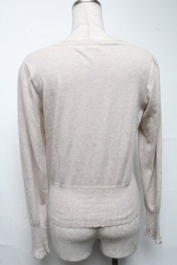 画像2: Emily Temple cute / レース付きカーディガン  ベージュ S-25-06-25-035-ET-TO-HR-ZT056