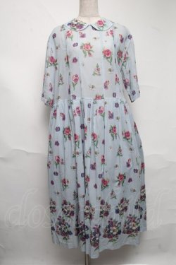 画像1: Jane Marple Dans Le Salon / Viola gardenラウンドカラードレス  サックス S-25-06-26-050-JM-OP-HR-ZS