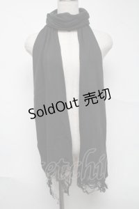 h.NAOTO / ストール  黒 S-25-06-26-015-HN-ZA-AS-ZS