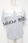 axes femme / レースセーラープルオーバー  サックス S-25-06-26-019-AX-TO-HR-ZI