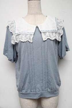 画像1: axes femme / レースセーラープルオーバー  サックス S-25-06-26-019-AX-TO-HR-ZS