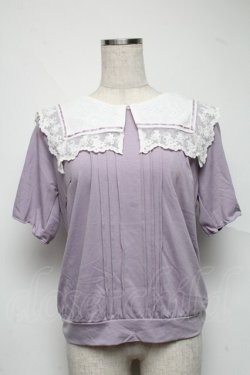 画像1: axes femme / レースセーラープルオーバー  ラベンダー S-25-06-26-020-AX-TO-HR-ZS