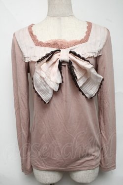 画像1: axes femme / 取り外しBIGリボンインナートップス  ピンク S-25-06-26-028-AX-TO-HR-ZS
