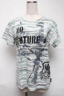 画像1: no future / プリントカットソー  グリーン S-25-06-26-033-PU-TO-AS-ZS