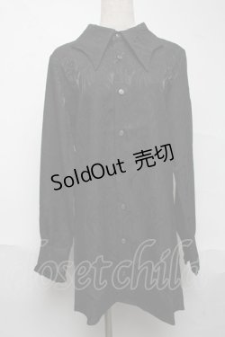 画像1: Moi-meme-Moitie / ペイズリー蝙蝠カラーブラウス  黒 S-25-06-26-037-MO-BL-AS-ZS
