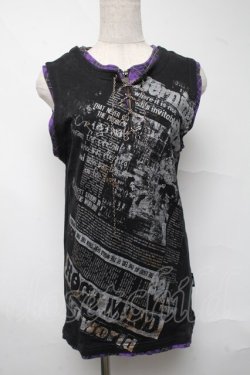画像1: PUNK / レイヤードタンク  黒ｘ紫 S-25-06-26-038-PU-TO-AS-ZS