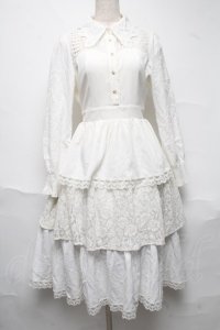 axes femme kawaii / レーシーロングワンピース  オフ S-25-06-26-039-AX-OP-AS-ZS