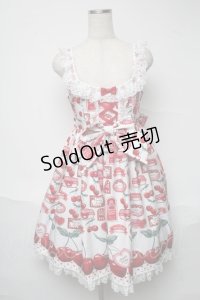 Angelic Pretty / Cherry Jam Labelジャンパースカート  白 S-25-06-26-041-AP-OP-HR-ZS