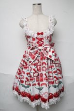 画像1: Angelic Pretty / Cherry Jam Labelジャンパースカート  白 S-25-06-26-041-AP-OP-HR-ZS (1)