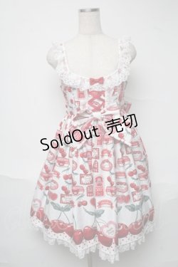 画像1: Angelic Pretty / Cherry Jam Labelジャンパースカート  白 S-25-06-26-041-AP-OP-HR-ZS
