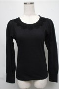 Emily Temple cute / レースカットソー  黒 S-25-06-27-041-ET-TO-AS-ZS