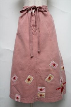 画像1: PINK HOUSE / クマワッペン散らしチノスカート  ピンク S-25-06-27-045-LO-SK-SA-ZS