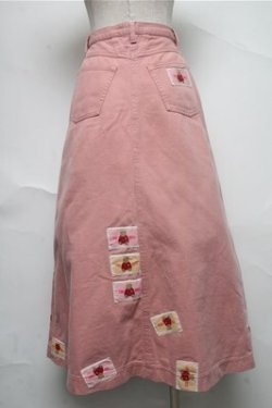 画像2: PINK HOUSE / クマワッペン散らしチノスカート  ピンク S-25-06-27-045-LO-SK-SA-ZS