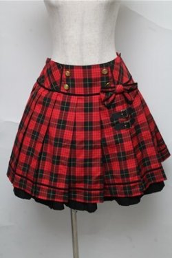 画像1: Angelic Pretty / タータンチェックレッスンスカート  アカ S-25-06-27-047-AP-SK-SZ-ZS