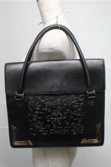 Jean Paul GAULTIER / ロゴ型押しレザーバッグ  黒 S-25-06-27-007-GO-BG-AS-ZS